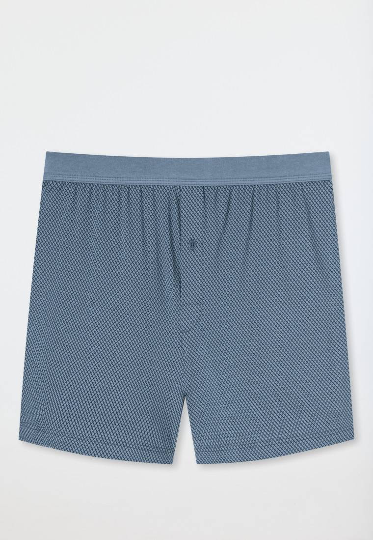 Schiesser Boxershorts Organic Cotton gemustert blaugrau - Comfort Fit Letzter Tag