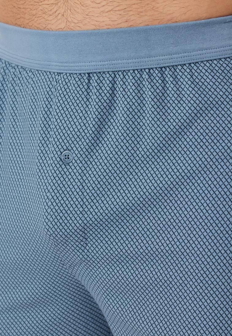 Schiesser Boxershorts Organic Cotton gemustert blaugrau - Comfort Fit Letzter Tag
