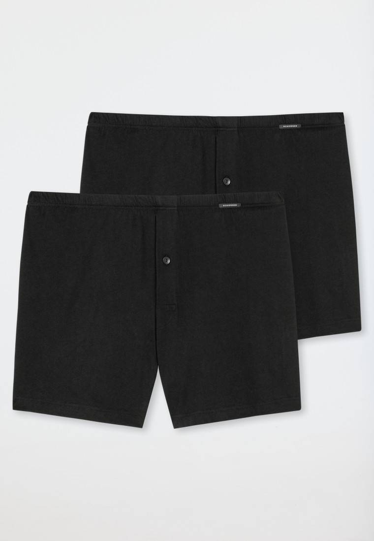 Schiesser Boxershorts 2er-Pack Jersey schwarz - Boxershorts Multipack Zeitbegrenzte Promotion