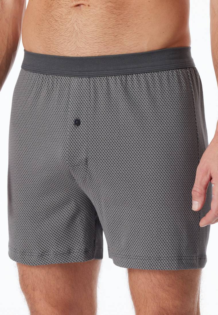 Schiesser Boxershorts Organic Cotton gemustert anthrazit - Comfort Fit Bis zu 50% Rabatt