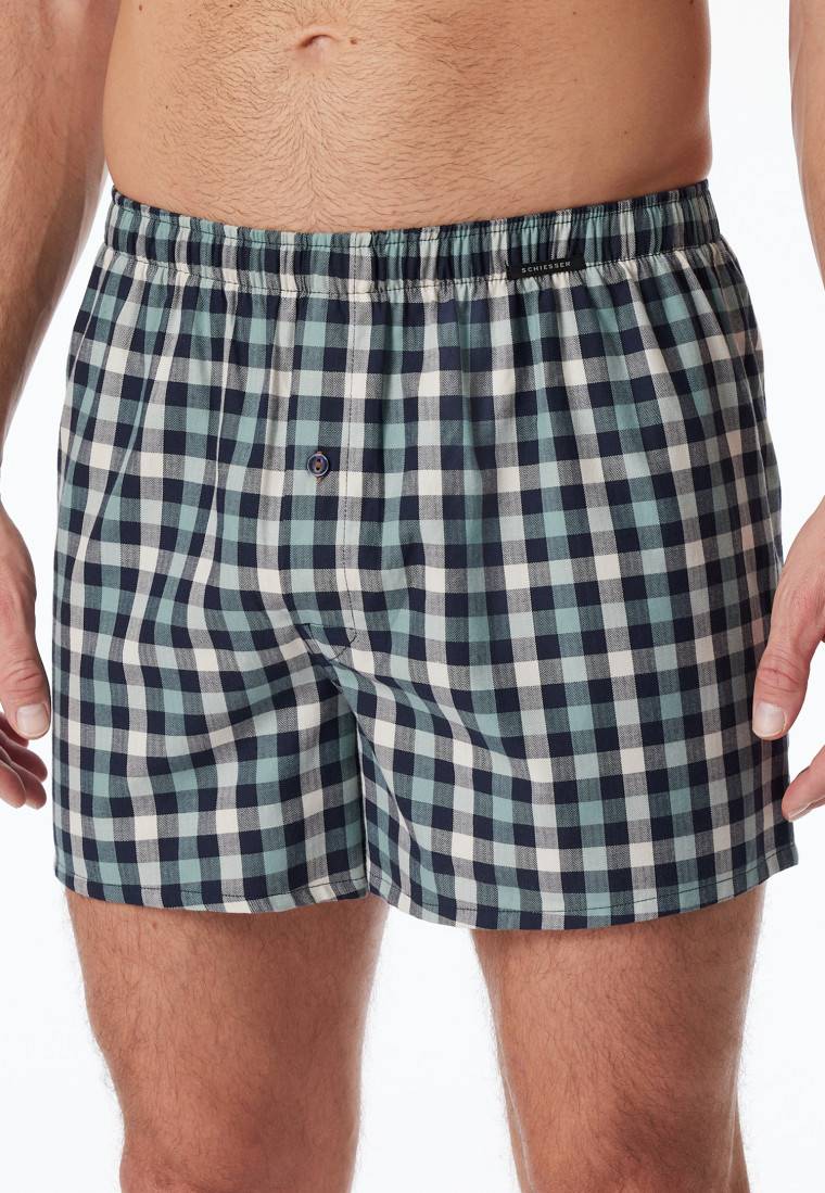 Schiesser Boxershorts 2er-Pack Webware uni & kariert - Boxershorts Multipacks Bis zu 60% Rabatt