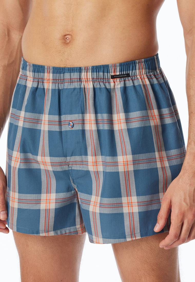 Schiesser Boxershorts 2er-Pack Webware uni & kariert - Boxershorts Multipacks Bis zu 65% Rabatt