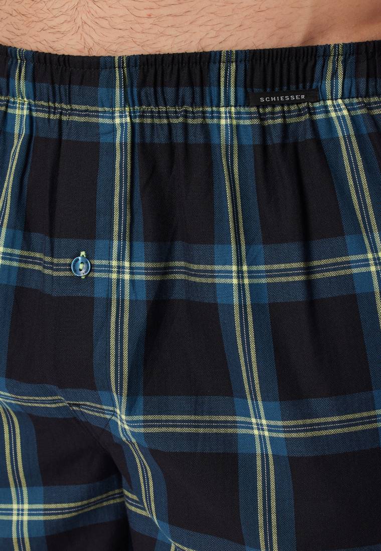 Schiesser Boxershorts 2er-Pack Webware uni & kariert - Boxershorts Multipacks Nur für heute