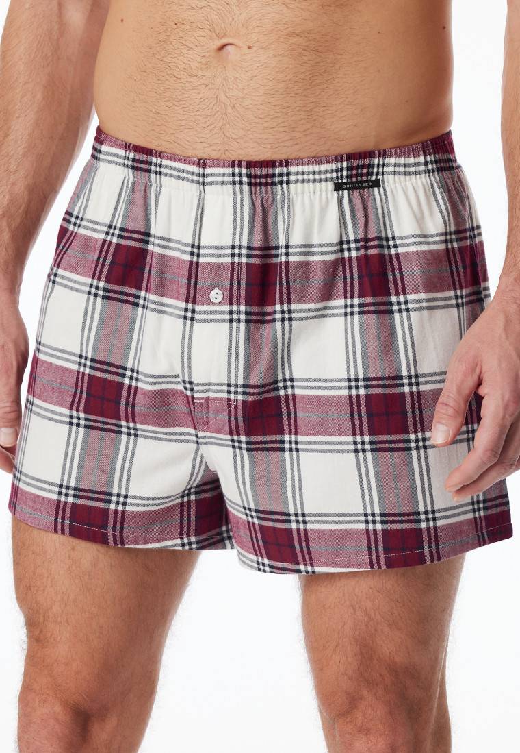 Schiesser Boxershorts 2er-Pack Webware uni kariert mehrfarbig - X-Mas Sonderangebot der Fabrik