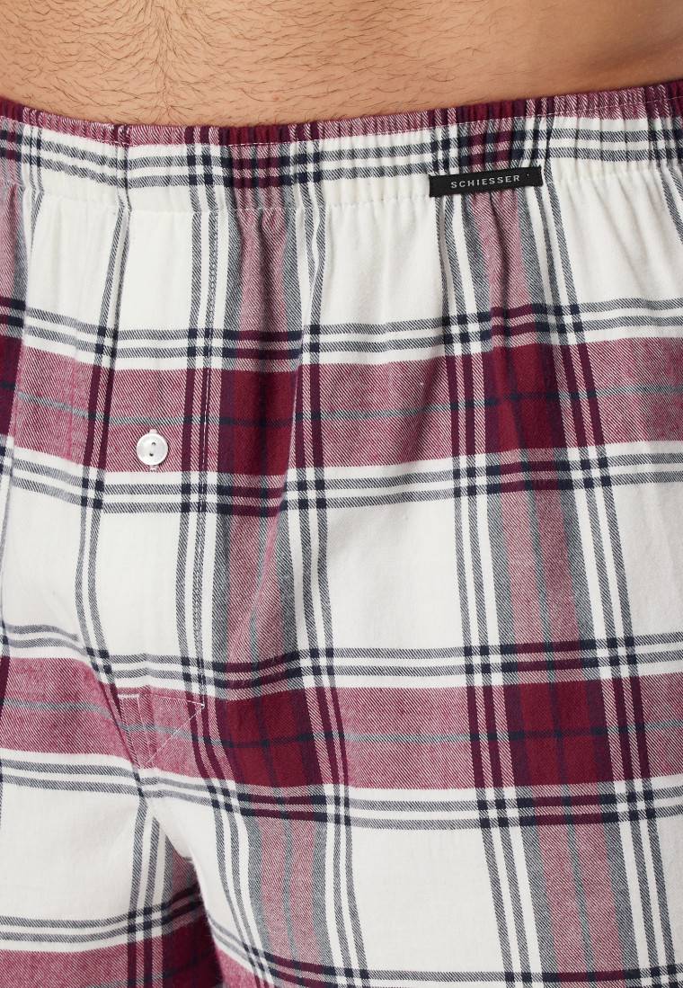 Schiesser Boxershorts 2er-Pack Webware uni kariert mehrfarbig - X-Mas Sonderangebot der Fabrik