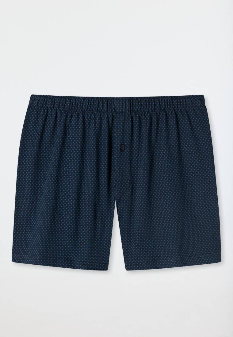 Schiesser Boxershorts Jersey dunkelblau gemustert - Cotton Casuals Bis zu 55% Rabatt