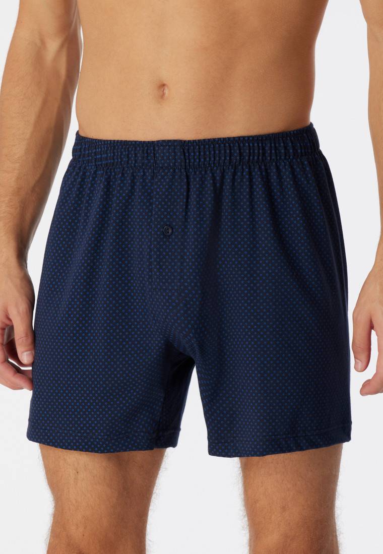 Schiesser Boxershorts Jersey dunkelblau gemustert - Cotton Casuals Bis zu 55% Rabatt