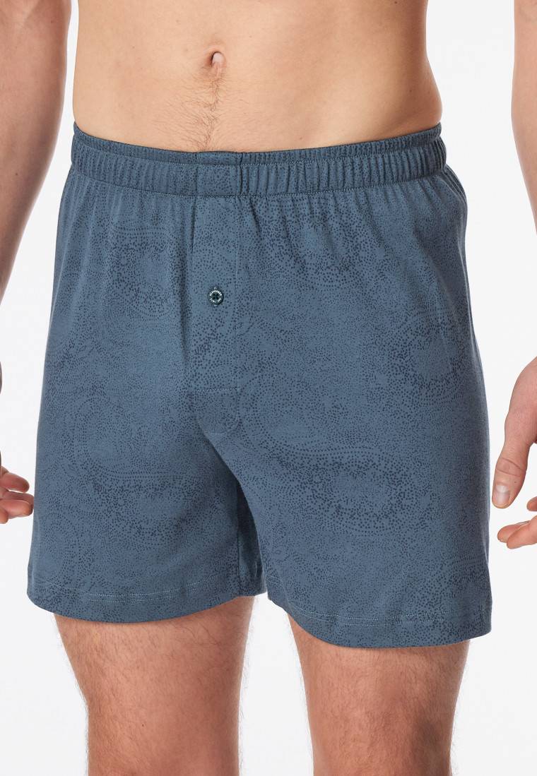Schiesser Boxershorts Interlock Paisley nachtblau - Fine Interlock Nur noch ein Tag übrig