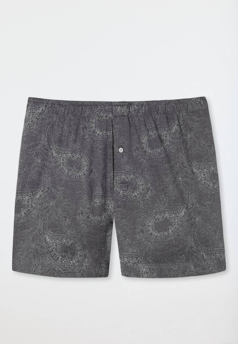 Schiesser Boxershorts Interlock Paisley anthrazit gemustert - Fine Interlock Super Rabatt