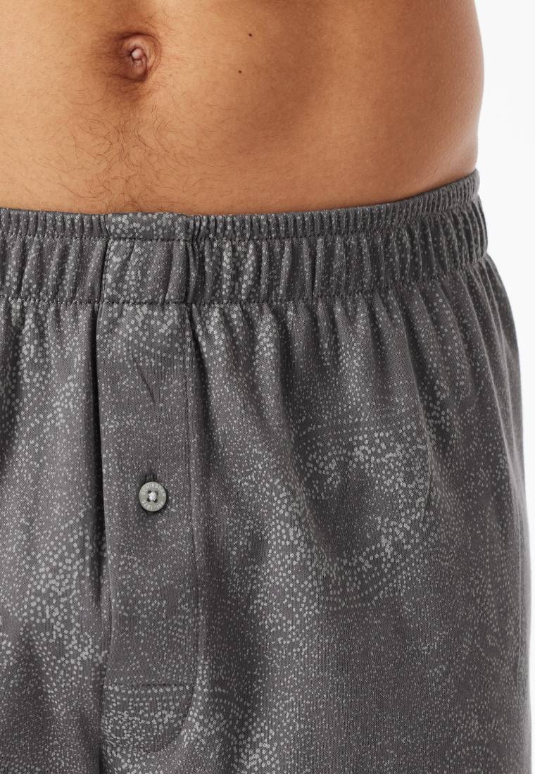 Schiesser Boxershorts Interlock Paisley anthrazit gemustert - Fine Interlock Super Rabatt