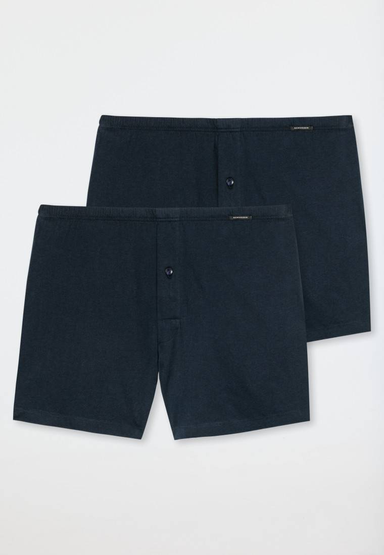 Schiesser Boxershorts 2er-Pack Jersey dunkelblau - Boxershorts Multipack 50% Rabatt mit kostenlosem Versand