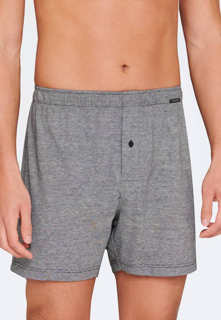 Schiesser Boxershorts 2er-Pack Jersey schwarz/ grau - Boxershorts Multipack Kostenloser Versand international