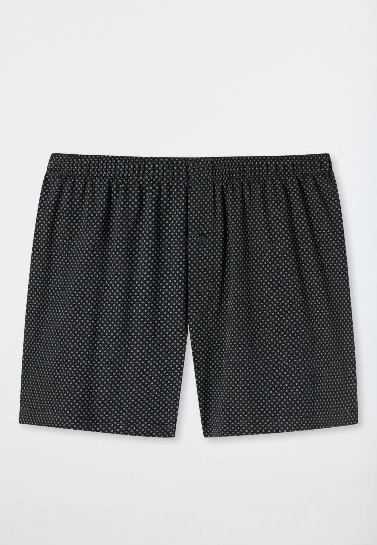Schiesser Boxershorts Jersey schwarz gemustert - Cotton Casuals Fabrikladen
