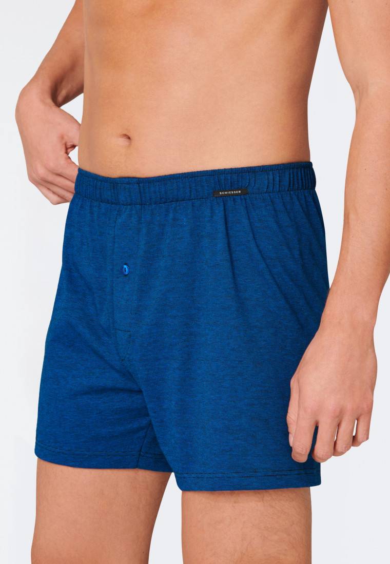 Schiesser Boxershorts 2er-Pack Jersey schwarz/ blau - Boxershorts Multipack Begrenzt auf 3 Tage