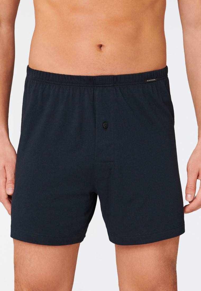 Schiesser Boxershorts 2er-Pack Jersey schwarz/ dunkelblau - Boxershorts Multipack Black Friday Preise