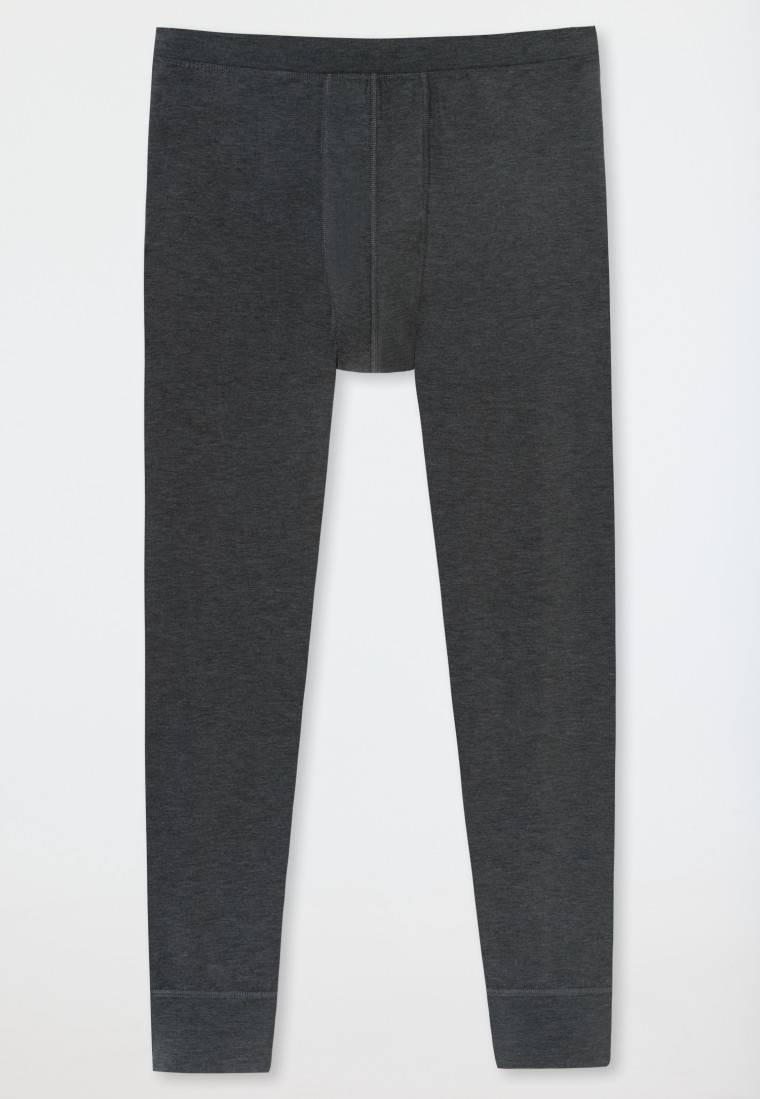 Schiesser Hose lang wärmend dunkelgrau meliert - Casual Warming Im Verkauf