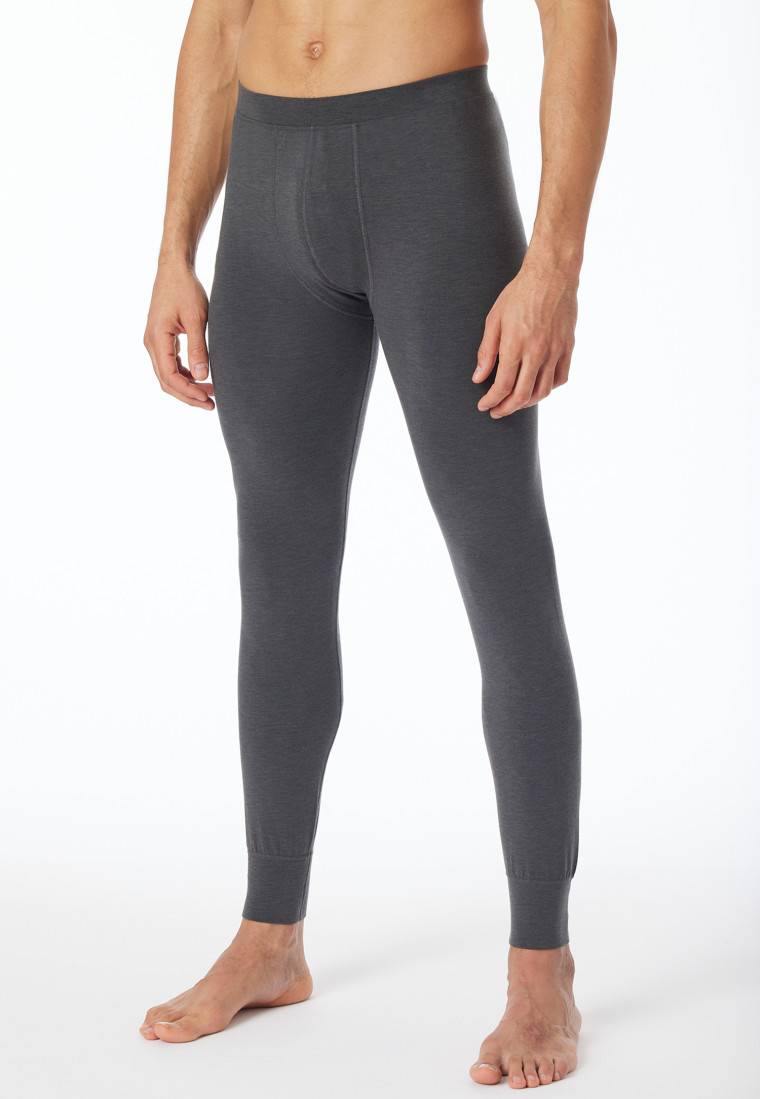 Schiesser Hose lang wärmend dunkelgrau meliert - Casual Warming Im Verkauf