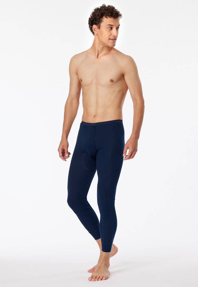 Schiesser Unterhose lang mit Eingriff nachtblau - Original Feinripp 2025