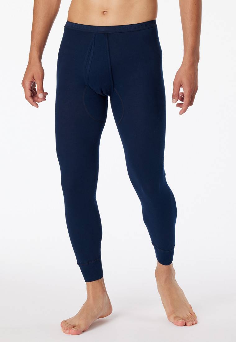 Schiesser Unterhose lang mit Eingriff nachtblau - Original Feinripp 2025
