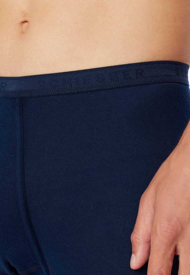 Schiesser Unterhose lang mit Eingriff nachtblau - Original Feinripp 2025