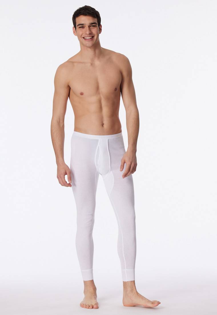 Schiesser Unterhose lang mit Eingriff weiß - Original Doppelripp