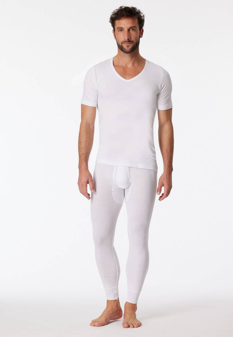 Schiesser Unterhose lang mit Eingriff weiß - Original Feinripp