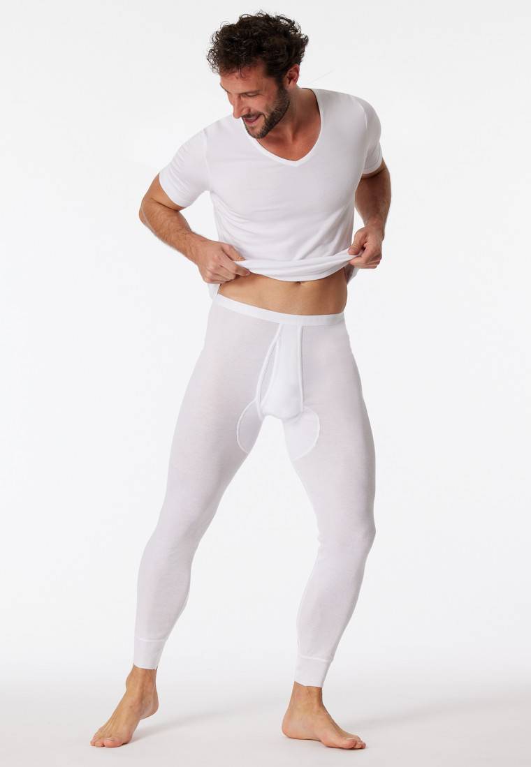 Schiesser Unterhose lang mit Eingriff weiß - Original Feinripp Auslauf