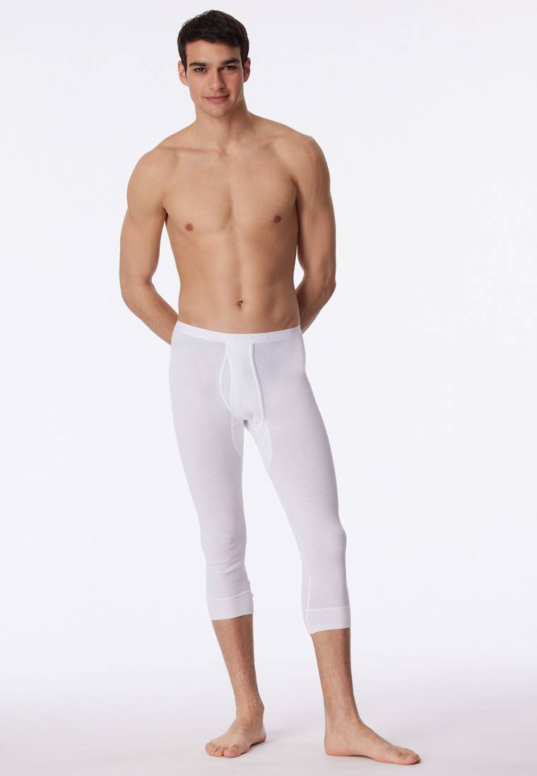 Schiesser Unterhose 3/4-lang mit Eingriff weiß - Original Doppelripp