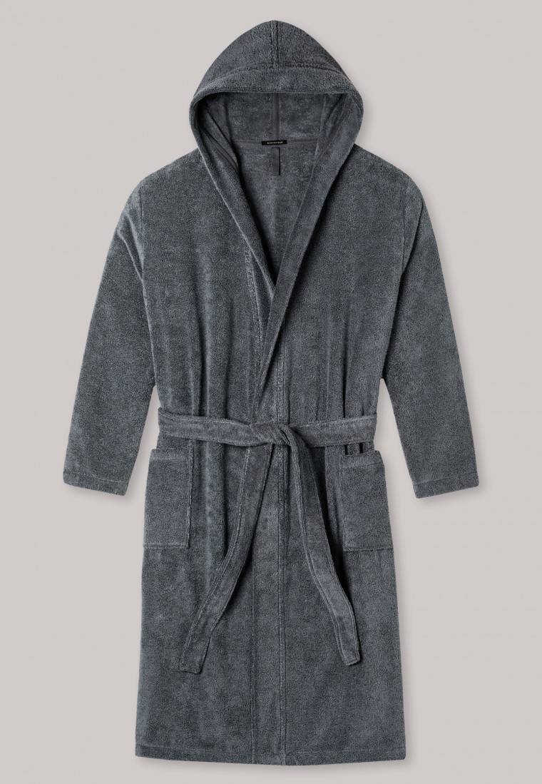 Schiesser Bademantel Frottee grau - Essentials Günstiger Verkauf