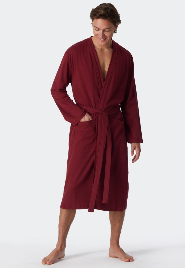 Schiesser Bademantel Fine Interlock bordeaux - Essentials