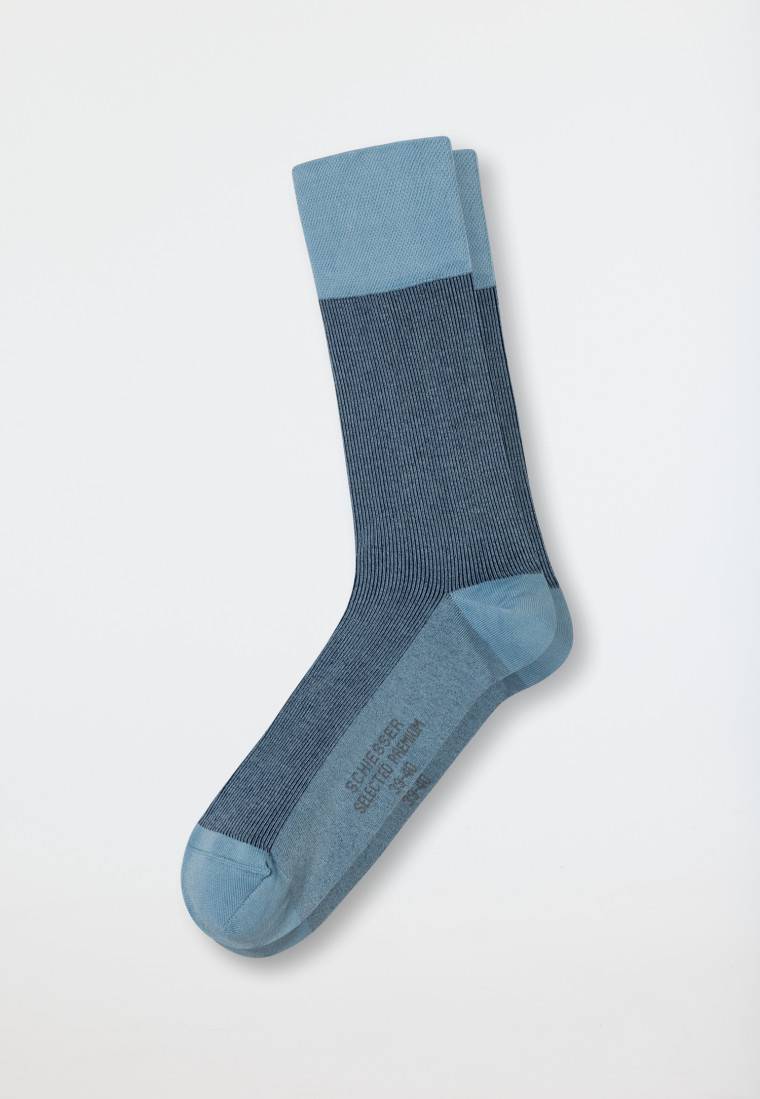 Schiesser Herrensocken merzerisierte Baumwolle gerippt jeansblau - selected! premium Begrenztes Angebot
