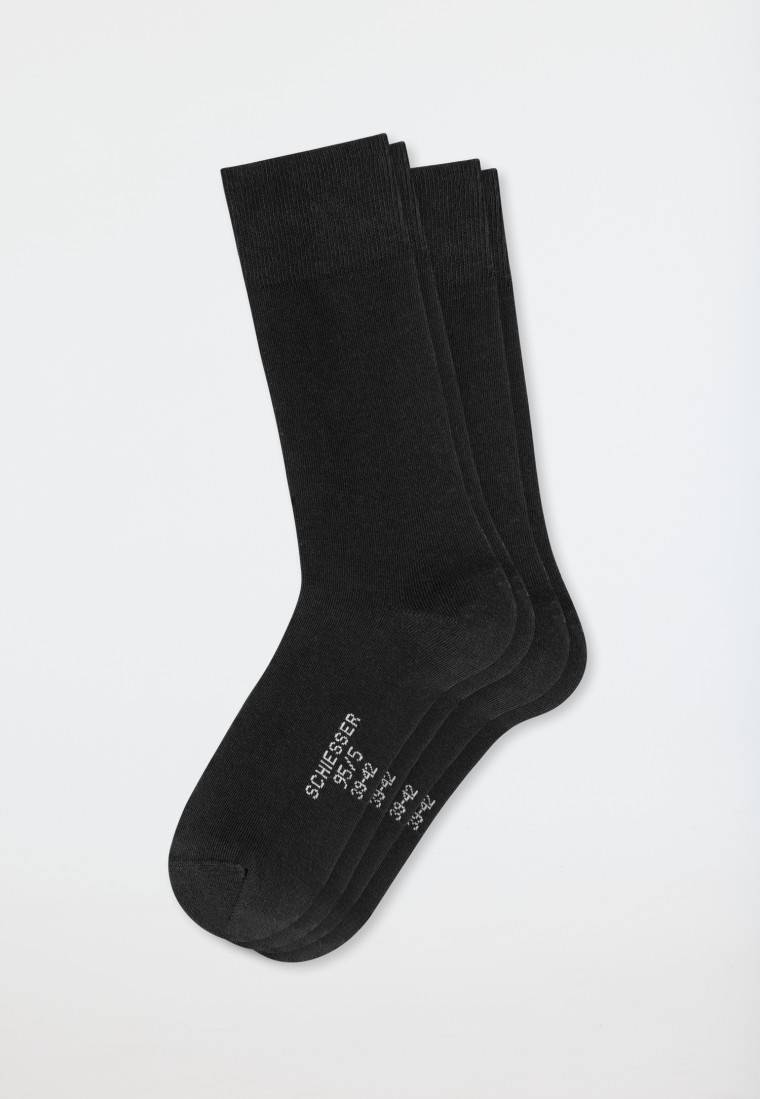 Schiesser Herrensocken 2er-Pack Organic Cotton schwarz - 95/5 Lagerräumung