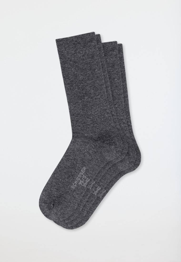 Schiesser Herrensocken 2er-Pack Organic Cotton anthrazit-meliert - 95/5 Heißer Verkauf