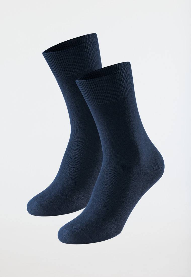 Schiesser Herrensocken 2er-Pack Organic Cotton nachtblau - 95/5 Neueste Mode
