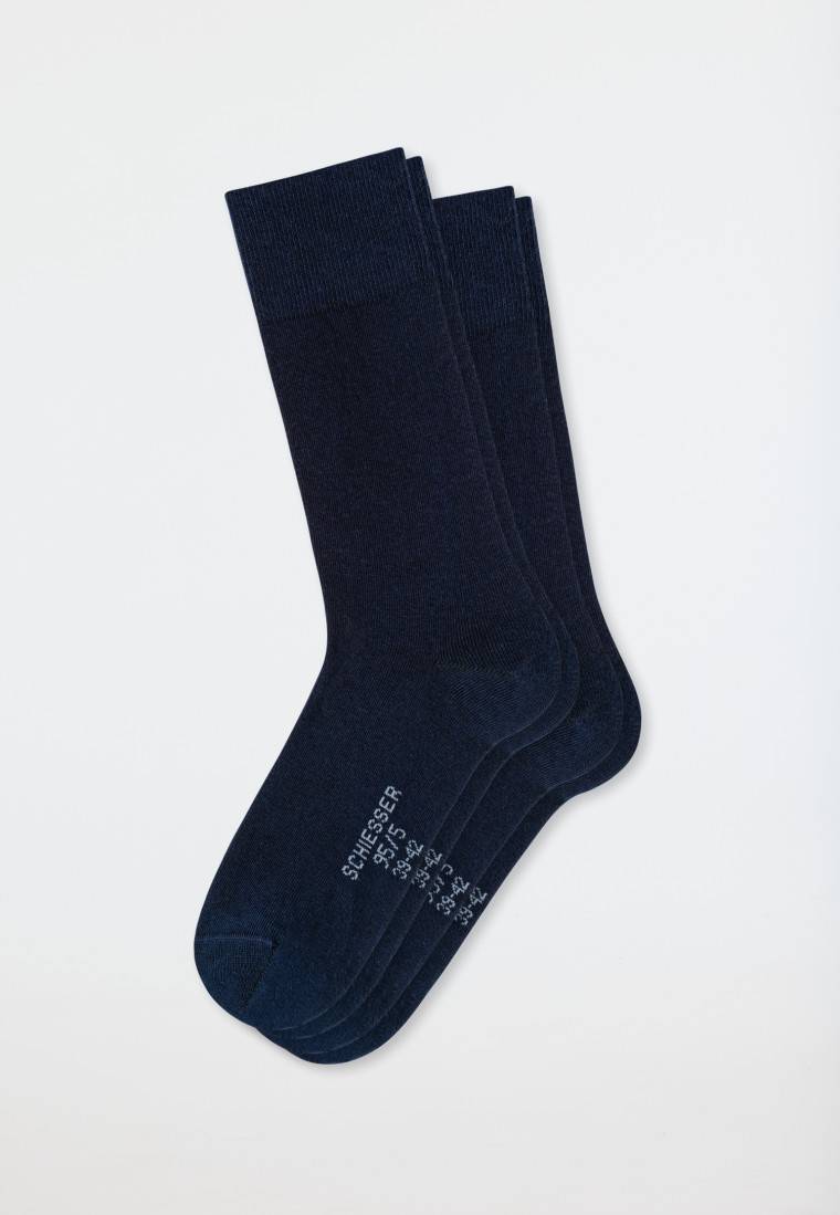 Schiesser Herrensocken 2er-Pack Organic Cotton nachtblau - 95/5 Neueste Mode