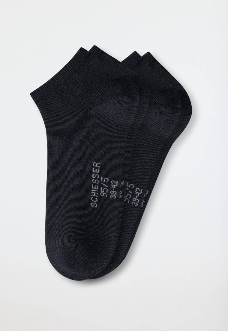 Schiesser Herrensneaker 2er-Pack Organic Cotton schwarz - 95/5 Kauf eins, bekomm eins gratis