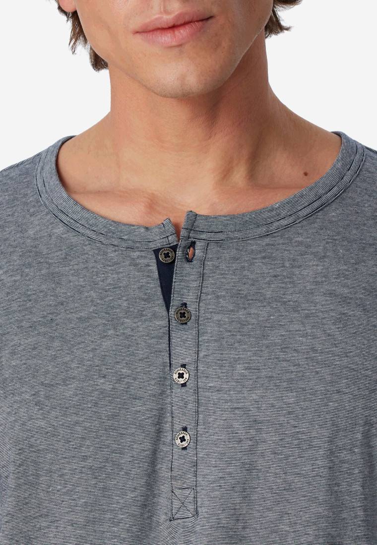 Schiesser Schlafanzug lang Knopfleiste blau-weiß geringelt - selected! premium Begrenzte Freigabe
