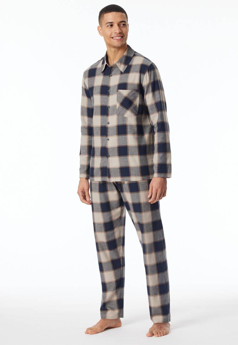 Schiesser Pyjama Webware Flanell natur kariert - Selected Premium Warming Angebote