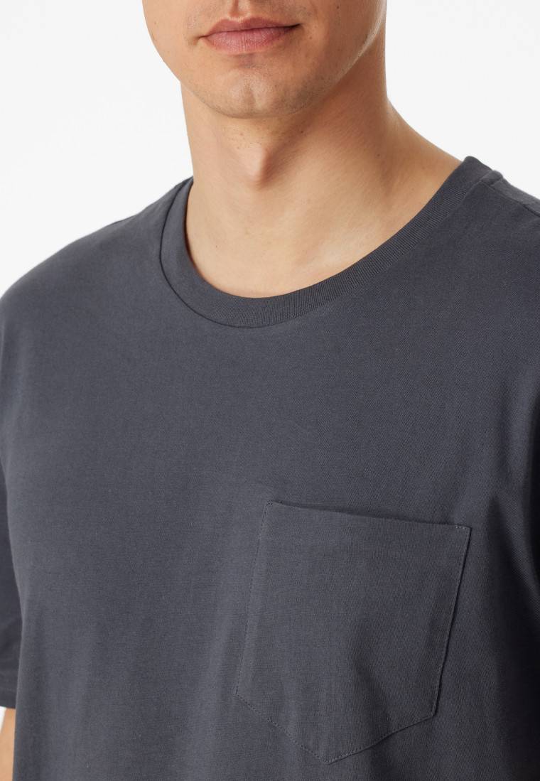 Schiesser Schlafanzug kurz Jersey grau - Ebony Fabrikverkauf