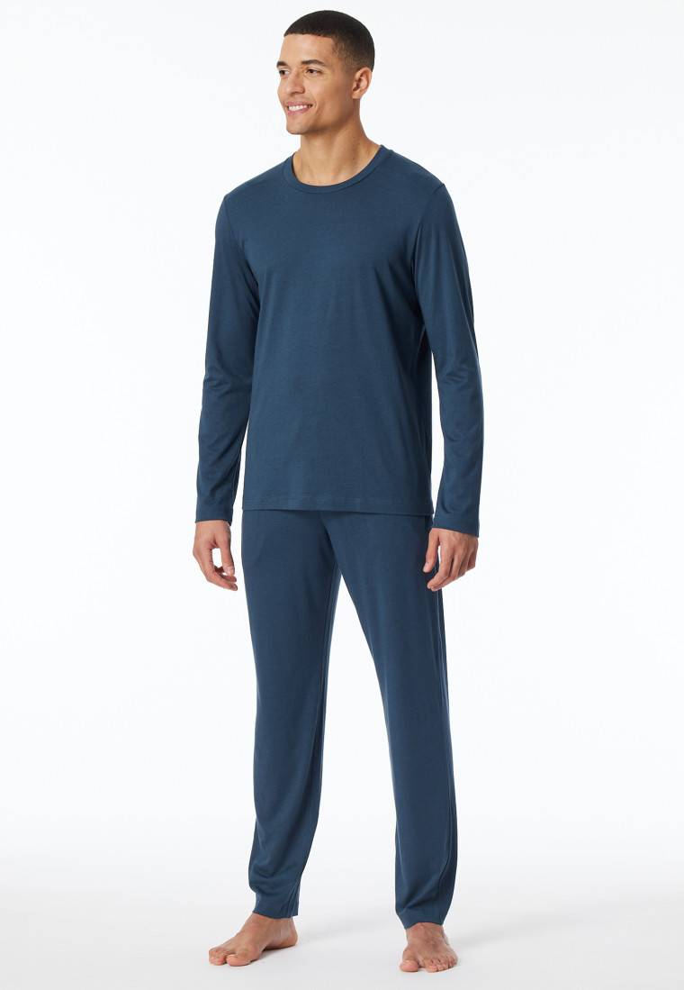 Schiesser Schlafanzug lang dunkelblau - Modern Nightwear Kostenloser Versand