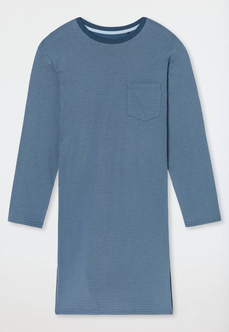 Schiesser Nachthemd langarm blaugrau - Comfort Essentials Sonderangebot