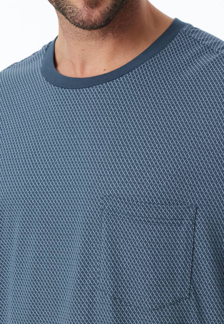 Schiesser Nachthemd langarm blaugrau - Comfort Essentials Sonderangebot