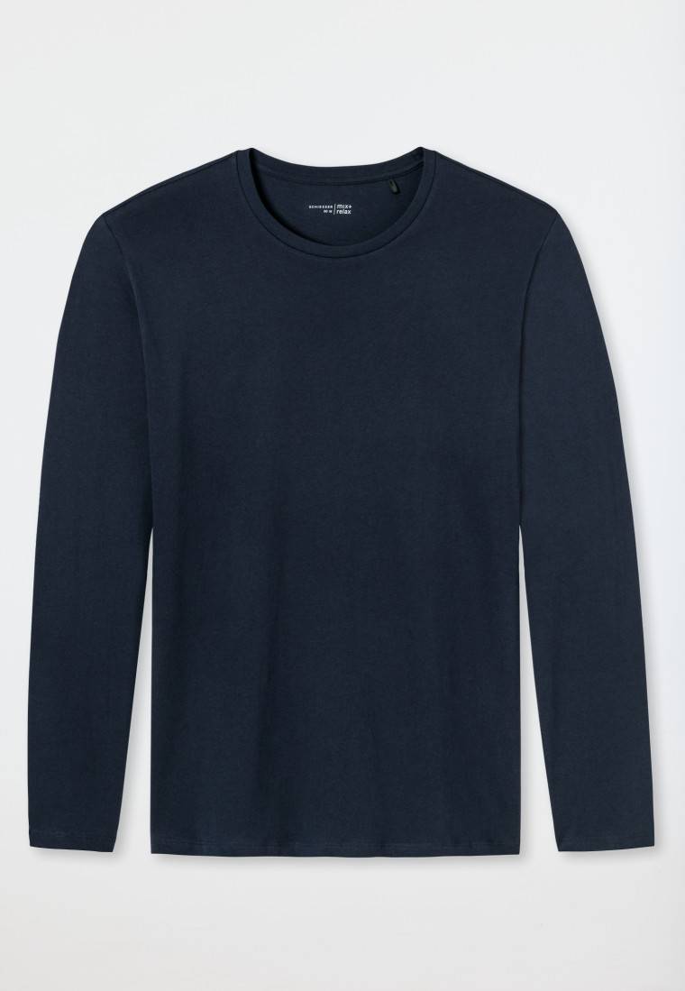 Schiesser Shirt langarm Jersey rundhals dunkelblau - Mix+Relax Versandkostenfrei
