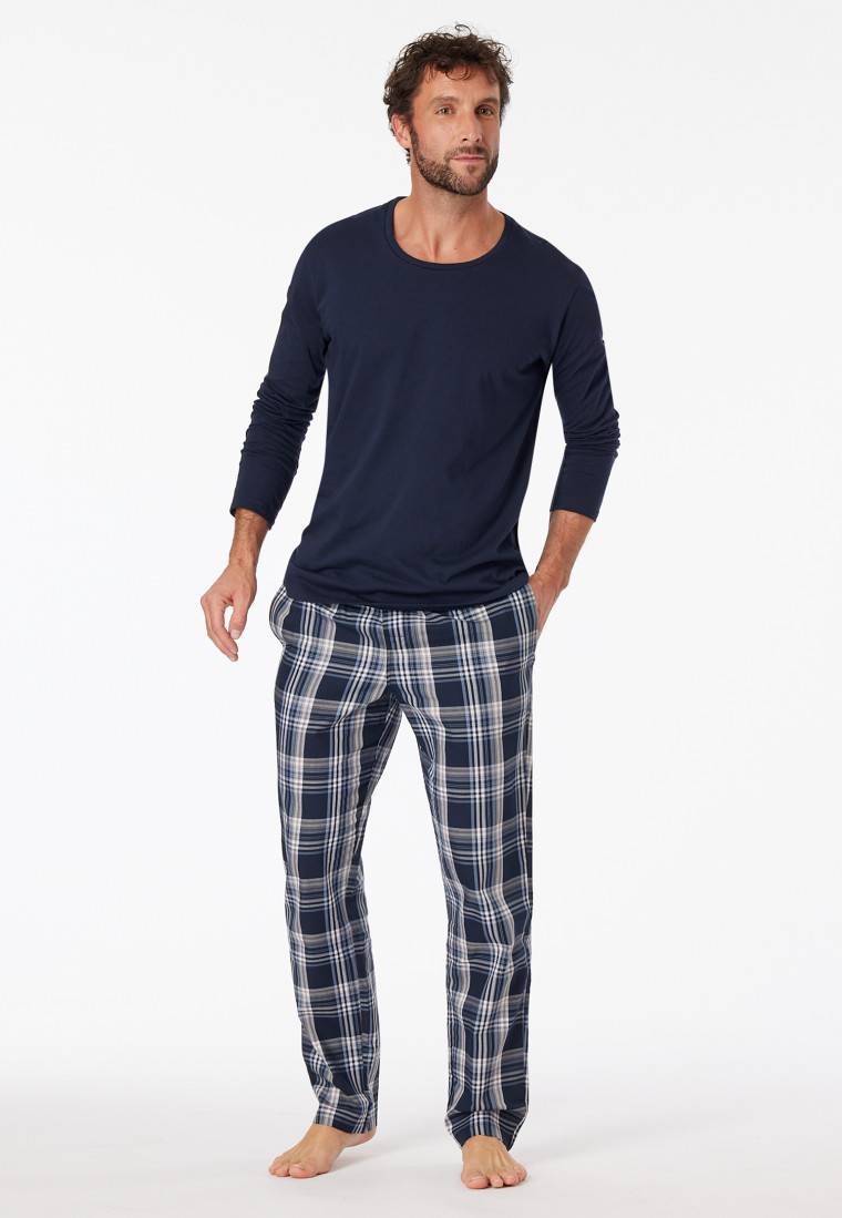 Schiesser Shirt langarm Jersey rundhals dunkelblau - Mix+Relax Versandkostenfrei