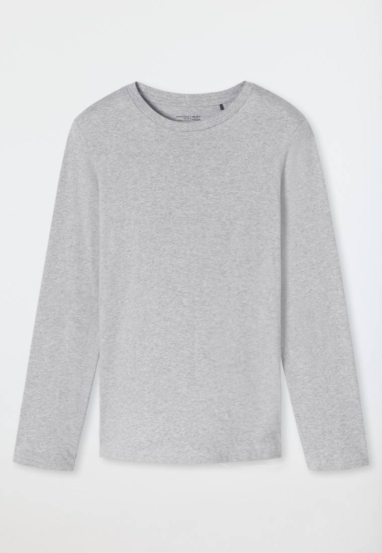 Schiesser Shirt langarm grau-meliert - Mix+Relax Online Shopping