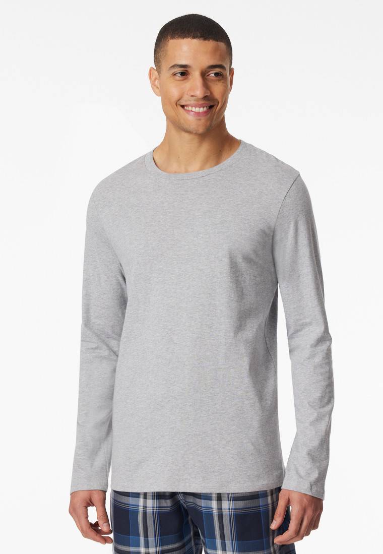 Schiesser Shirt langarm grau-meliert - Mix+Relax Online Shopping