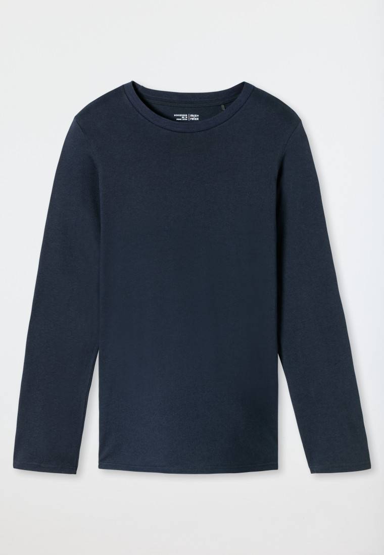 Schiesser Shirt langarm nachtblau - Mix+Relax Preisnachlass