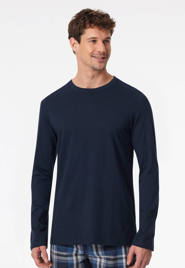 Schiesser Shirt langarm nachtblau - Mix+Relax Preisnachlass