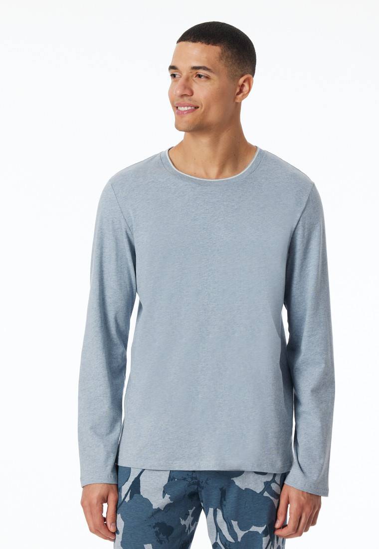 Schiesser Shirt langarm jeansblau meliert - Mix+Relax Saisonschlussverkauf