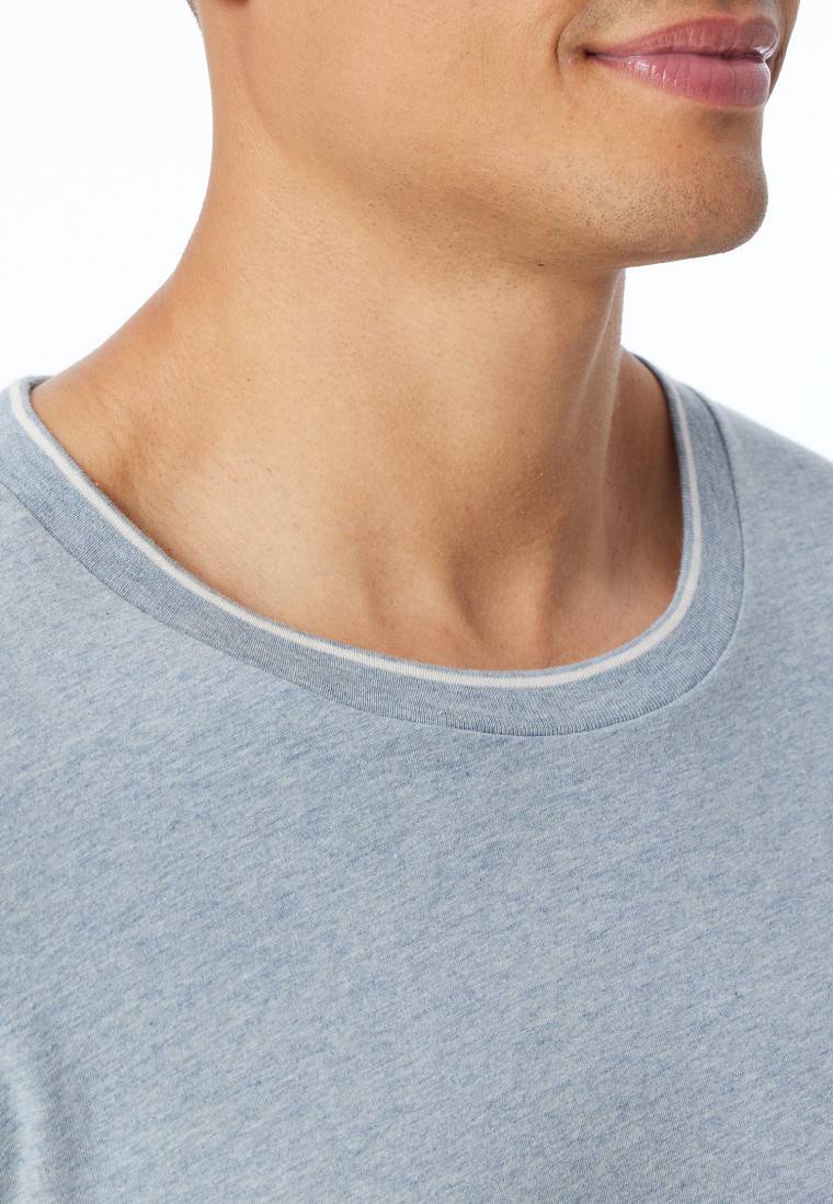 Schiesser Shirt langarm jeansblau meliert - Mix+Relax Saisonschlussverkauf